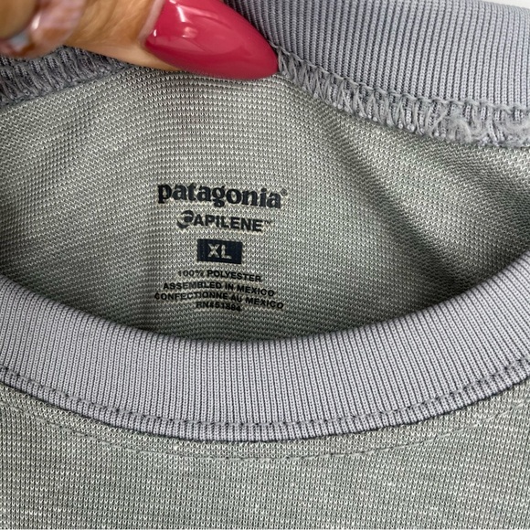 PATAGONIA Gray Capilene Crew Neck TShirt Sz XL Active Outdoor Casual Breathable - Picture 2 of 9